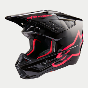 Alpinestars 2024 SM5 Corp Helmet (Black/Diva Pink Glossy)